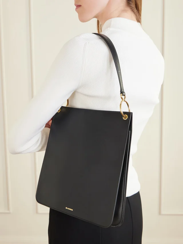 JIL SANDER Otto medium leather shoulder bag in Black, photo 2 of 2 from NET-A-PORTER (Canada)
