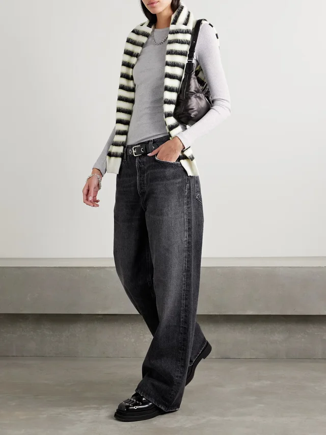 AGOLDE Delphi ribbed jersey top in Grey, photo 2 of 2 from NET-A-PORTER (Canada)