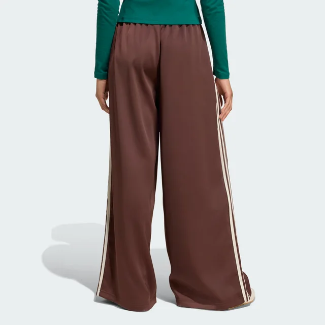 Adidas Adicolor Satin Wide Leg Track Pants in Brown, photo 2 of 6 from adidas (US)