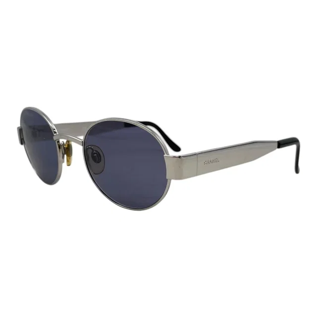 Chanel Sunglasses Vintage Blue Silver Eyewear in Blue from The Reluxe