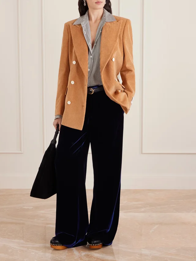 ETRO Velvet wide-leg pants in Blue, photo 2 of 2 from NET-A-PORTER (Canada)