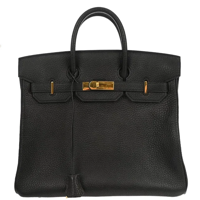 Hermès Black Fjord HAC Haut a Courroies 32 Handbag in Black Leather from AMORE Vintage Tokyo