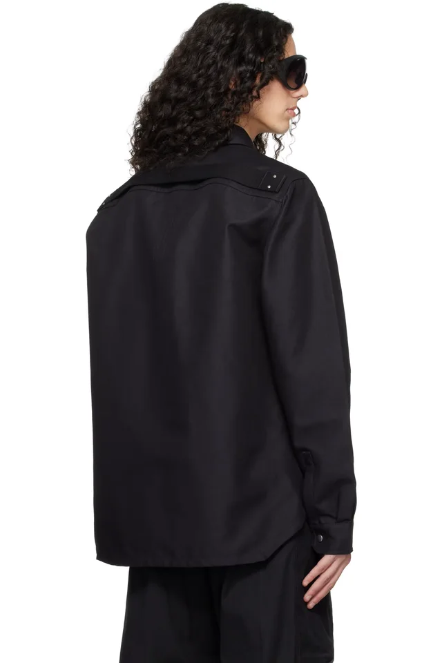 Rick Owens Black Temple Outer Shirt, photo 3 of 4 from SSENSE