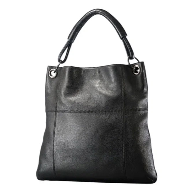 Bottega Veneta Leather One Shoulder Hobotote Bag Auth in black Leather from Poshmark