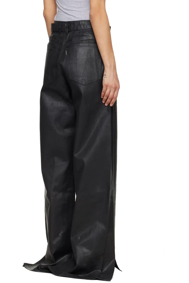 Ottolinger Black Glazed Baggy Jeans, photo 3 of 4 from SSENSE