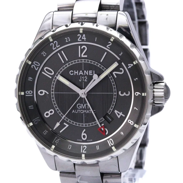Chanel J12 Chromatic GMT Titanium Ceramic Mens Watch H3099 in Gray Ceramic from Elady