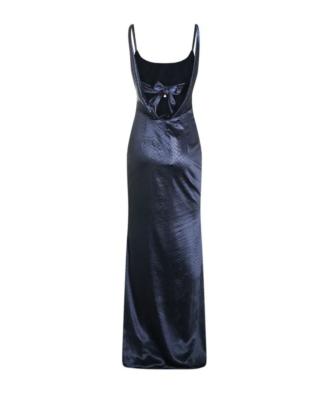 Elisabetta Franchi Bow-Back Satin Maxi Dress, photo 2 of 4 from SENSER