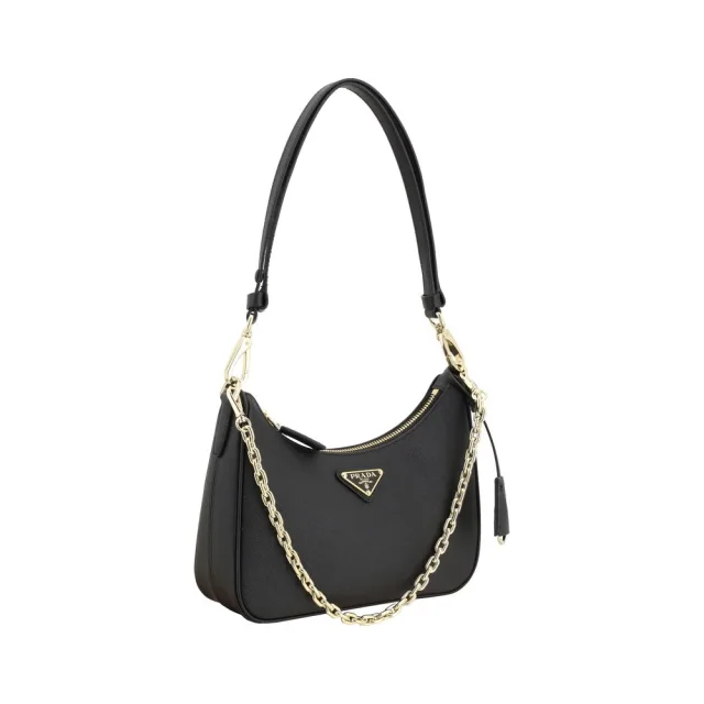 Prada Calf Leather Bos Taurus Shoulder Bag in Black Calfskin from HEWI, photo 2 of 4