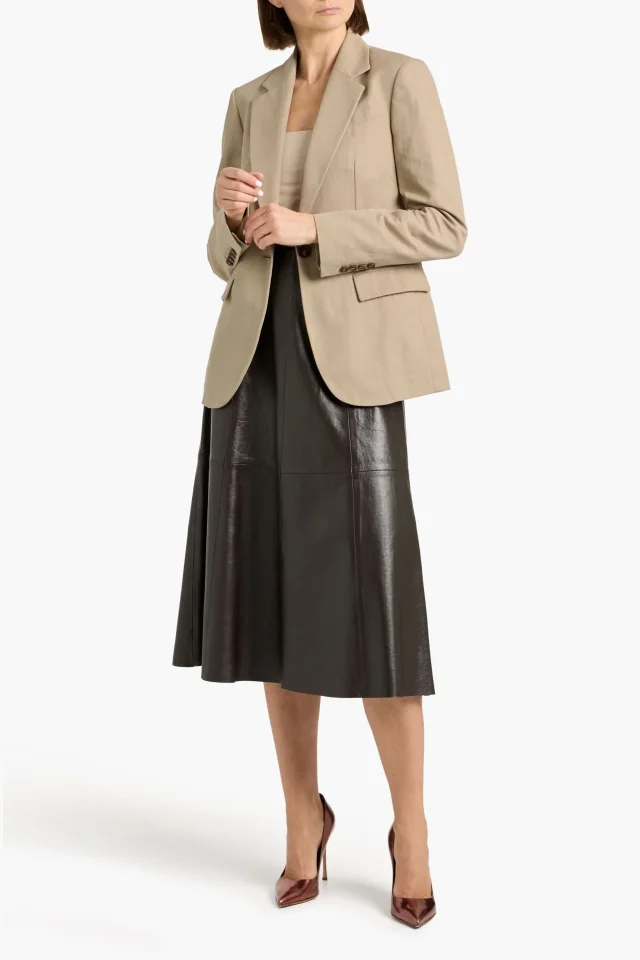 Brunello Cucinelli Cotton and Linen-Blend Twill Blazer in Sand, photo 2 of 4 from THE OUTNET