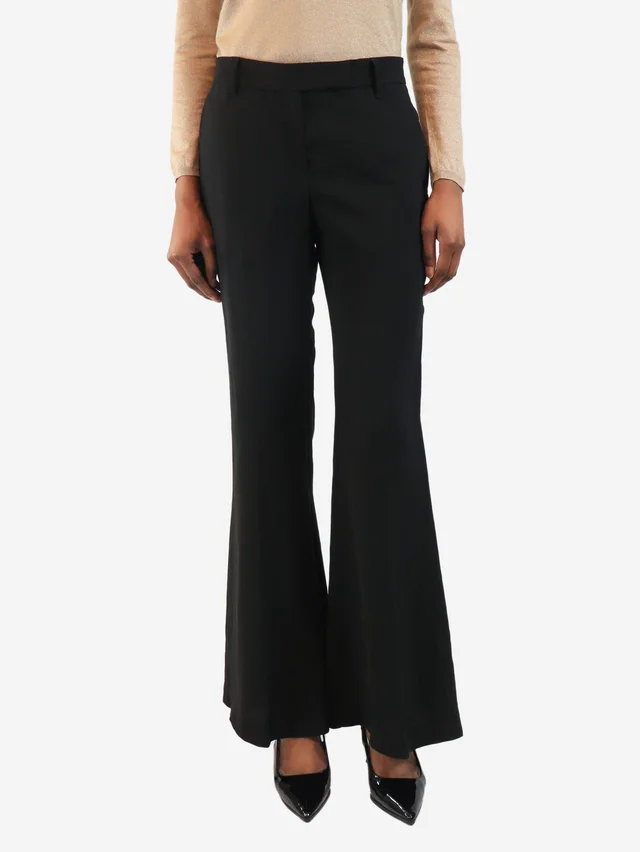 Brunello Cucinelli Black flared trousers - size UK 6 in Black from Sign of the Times