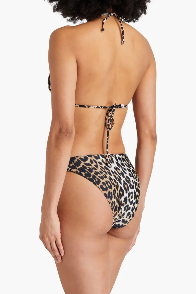Ganni Leopard-print bikini briefs in Animal print, photo 3 of 4 from THE OUTNET