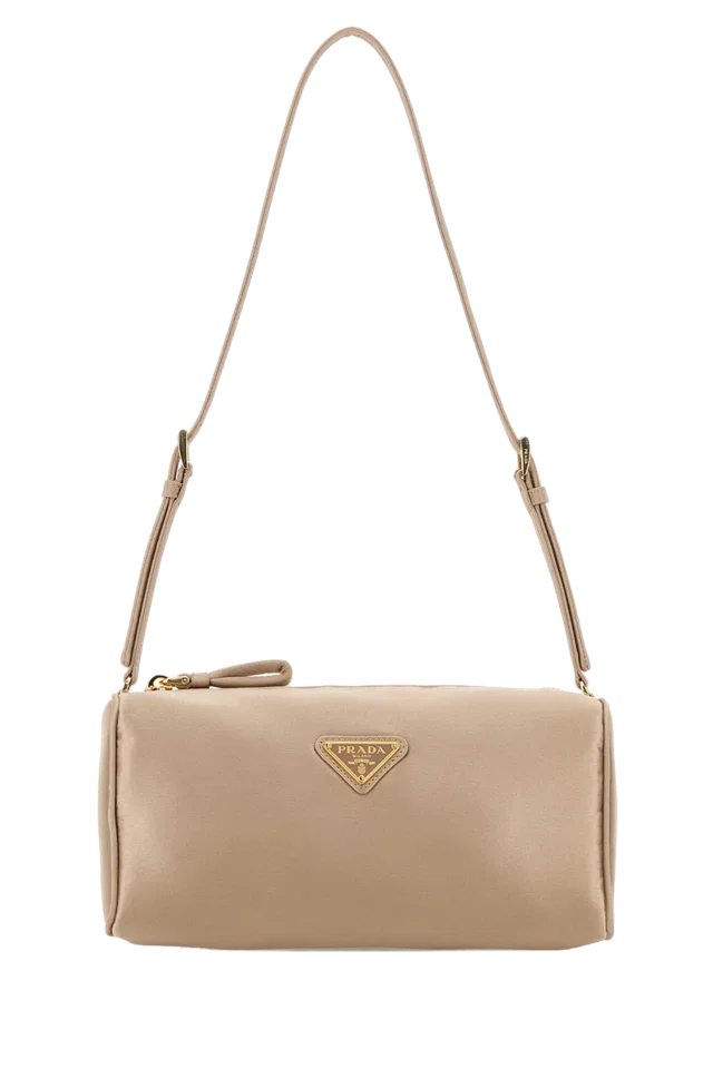 Prada Satin Shoulder Bag — Beige in Beige Satin from HEWI