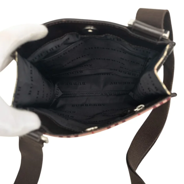 Beige Burberry House Check Canvas Crossbody in Beige Canvas from Designer Revival, photo 4 of 6
