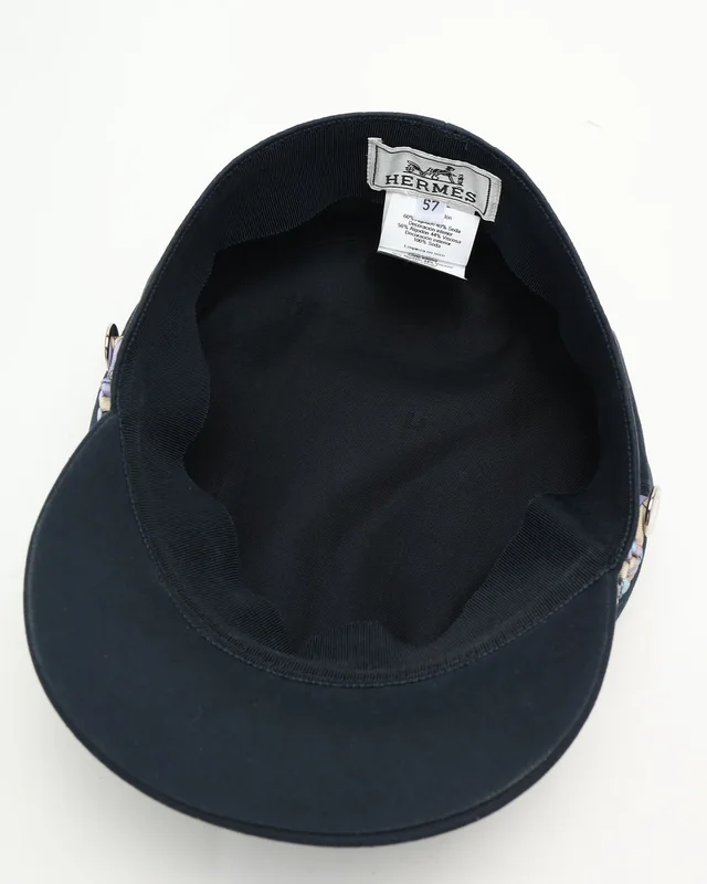 Hermès Newsboy Cap, Size 57 in Silk from A Retro Tale, photo 4 of 4