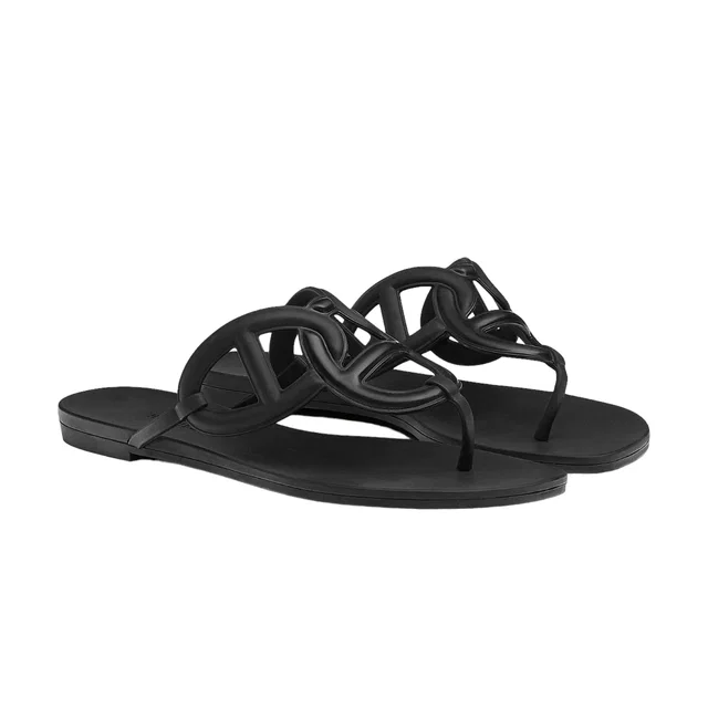Hermès Egerie Black Jelly Sandals EU36 in Black from Luxury Promise