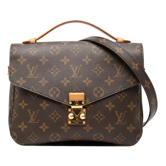 Brown Louis Vuitton Monogram Pochette Metis Satchel in Brown Coated canvas from Designer Revival