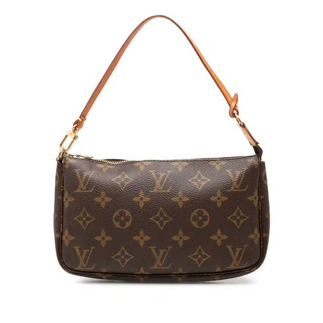 Brown Louis Vuitton Monogram Pochette Accessoires Shoulder Bag in Brown Coated canvas from Designer Revival