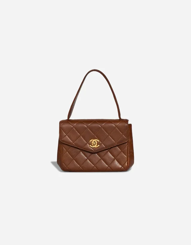 Chanel Timeless Handle Mini Lamb Brown in Brown Lambskin from SACLÀB