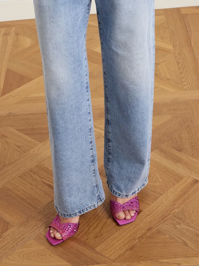 JIMMY CHOO Skye 70 crystal-embellished satin mules in Purple, photo 2 of 2 from NET-A-PORTER (Canada)
