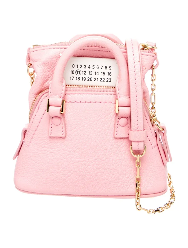 Maison Margiela Leather Top Handle Bag w/ Tags in pink Leather from The RealReal