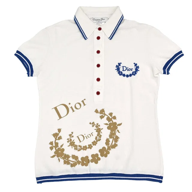 Dior 2004 Polo Shirt Embroidery White #36 in White from AMORE Vintage Tokyo