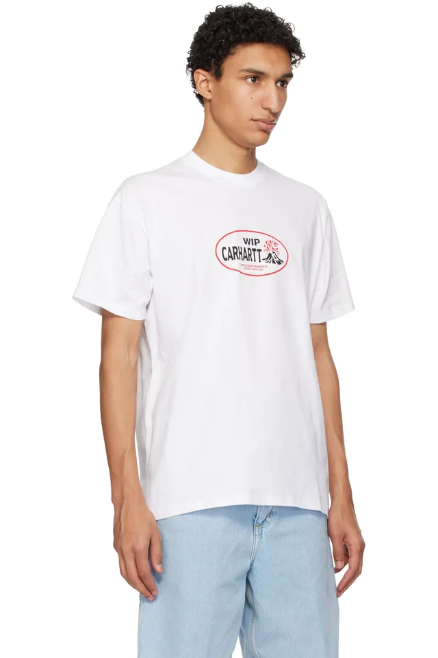Carhartt Work In Progress White S/S Harlequin BBQ T-shirt, photo 2 of 4 from SSENSE
