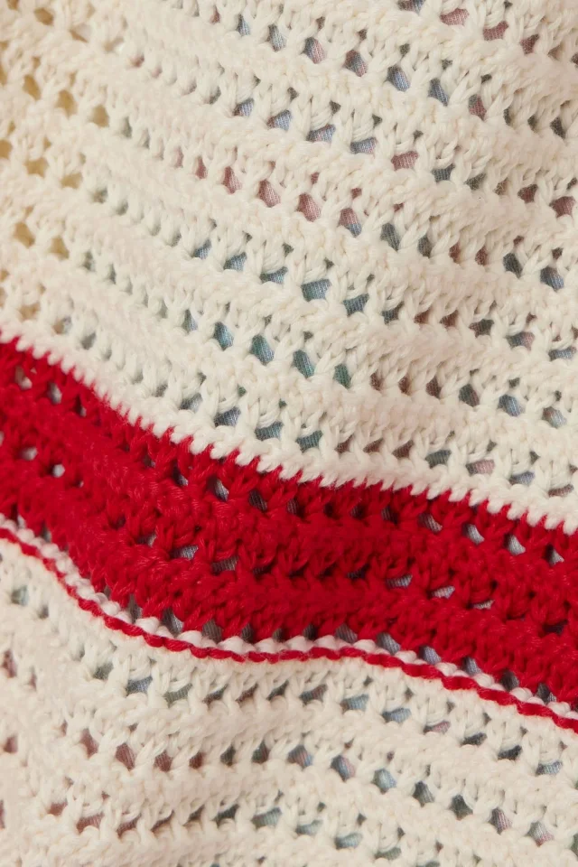 LA DOUBLEJ x ORLEBAR BROWN Salt 'n' Vinegar Striped Crocheted Cotton Shorts, photo 4 of 4 from THE OUTNET