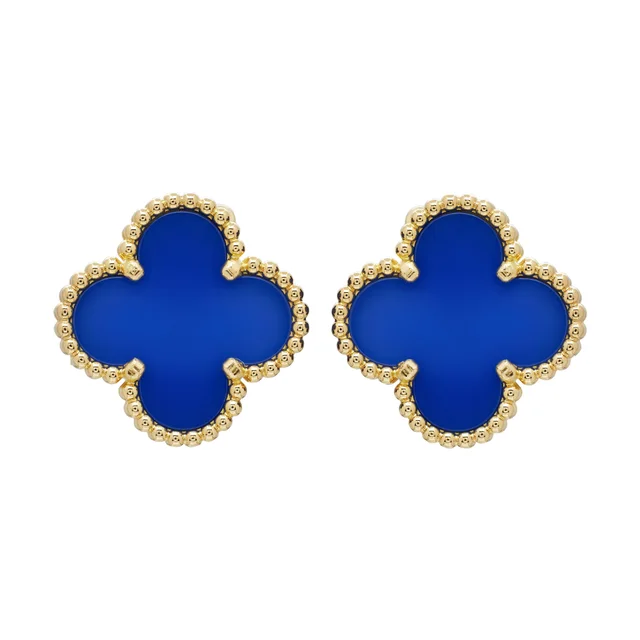 Van Cleef & Arpels Gold and Agate Vintage Alhambra Earclips from Sotheby's