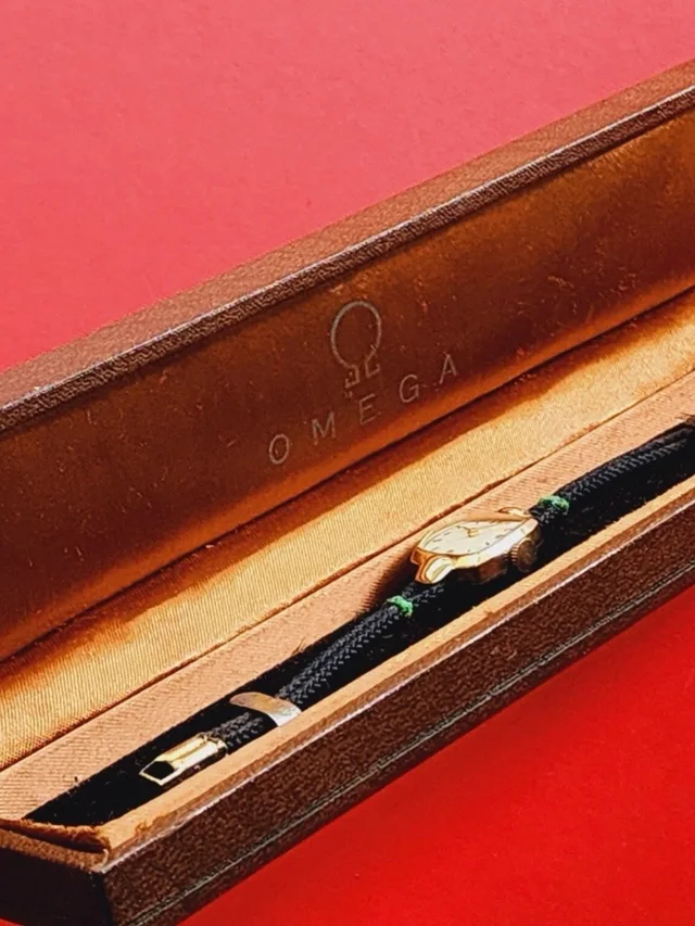 14k Gf Omega Gold-Tone Ladies Watch With Black Cord Strap And Rare Omega Box in gold|black from Poshmark