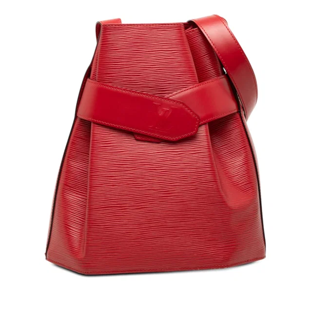 Red Louis Vuitton Epi Sac D Epaule PM Bucket Bag in Red Leather from Designer Revival, photo 1 of 1