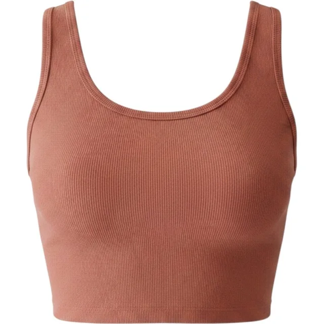 Loewe Anagram Ribbed Cotton Crop Tank Top Clay Pink Xl Made In Spain in orange|pink from Poshmark