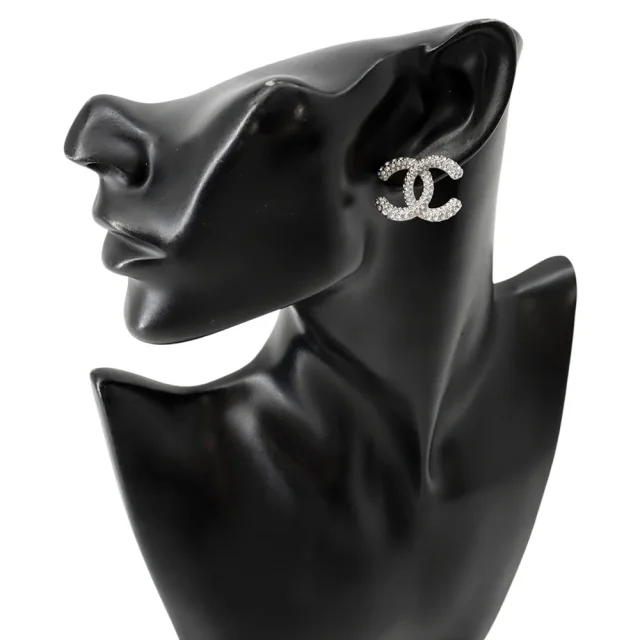 Chanel Métiers d'Art CC Logo Rhinestone EarringsABH770 Metal Rhinestone from GALLERY RARE, photo 4 of 6