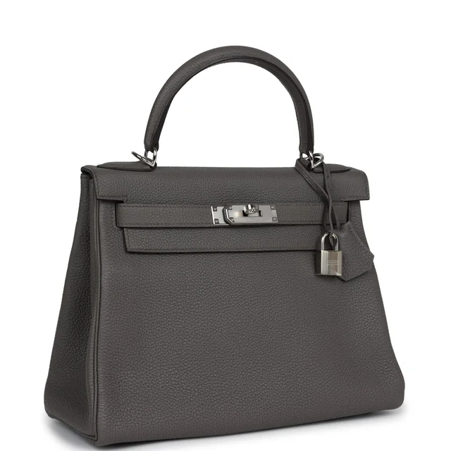 Hermès Kelly Retourne 28 Etain Togo Palladium Hardware in Taupe Togo leather from Madison Avenue Couture, photo 2 of 2