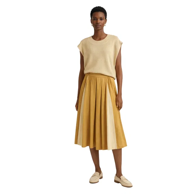 Loro Piana GONNA EDINBURGH STRIPES SKIRT( التنورة) in Silk from Luxury Promise