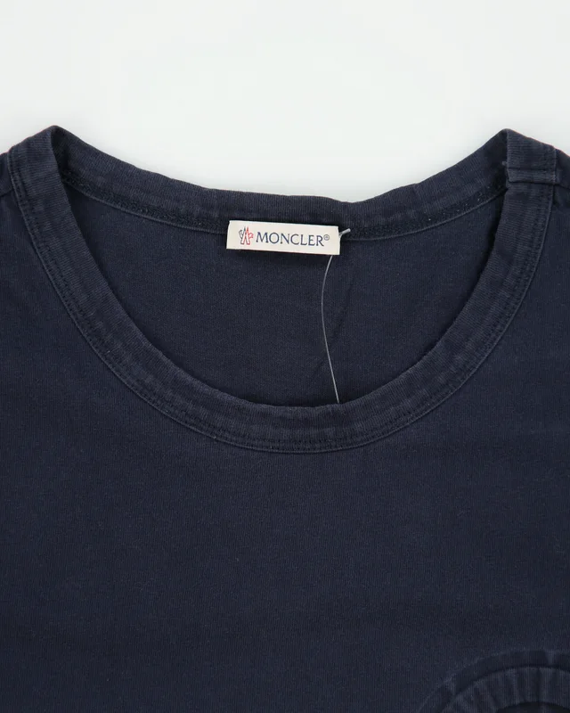 S/ 2020 Moncler Heavyweight Striped Logo Crewneck T-Shirt - XL from Rokit Vintage, photo 2 of 2