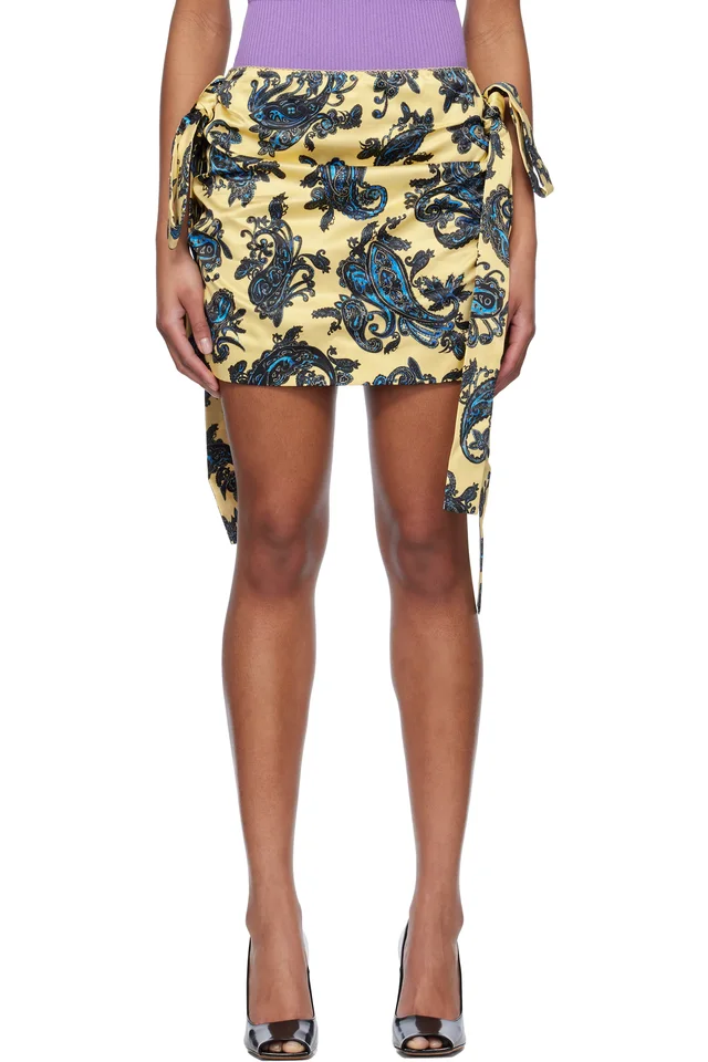 Yellow Drape Miniskirt, image 1 of 1 from SSENSE