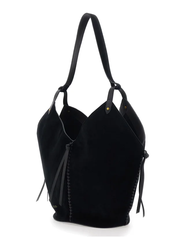 Isabel marant Shoulder Bag 'Tampa' with Single Strap and Suede Knot Detail for Women in Black 100% Calf, photo 3 of 12 from Gaudenzi Boutique