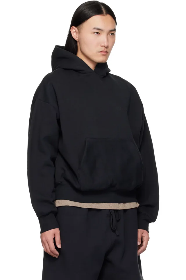 Fear of God ESSENTIALS Black Classic Hoodie, photo 2 of 4 from SSENSE