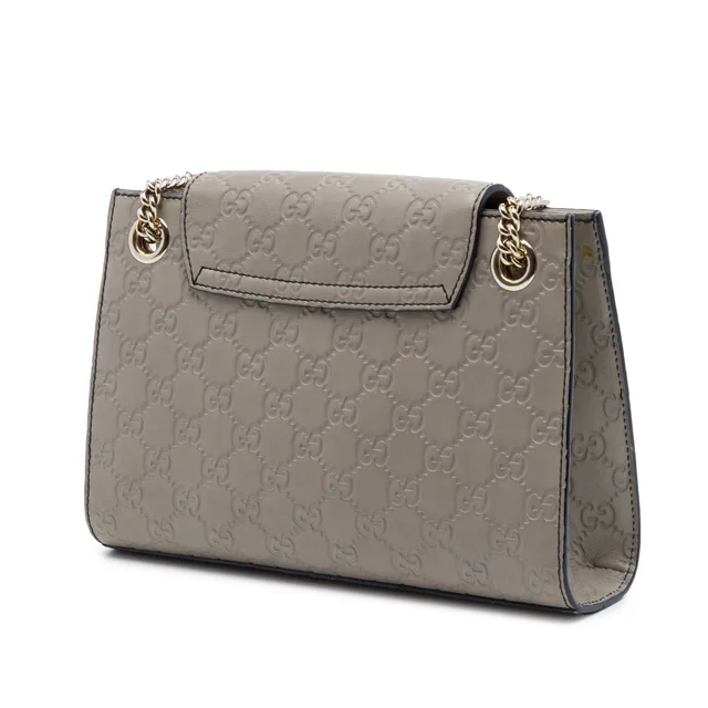 Grey Gucci Small Guccissima Emily Shoulder Bag in Grey Leather from Designer Revival, photo 2 of 2