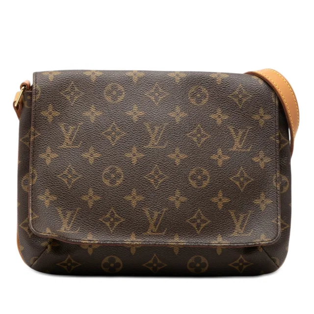 Brown Louis Vuitton Monogram Musette Tango Short Strap Shoulder Bag in Brown Coated canvas from Designer Revival