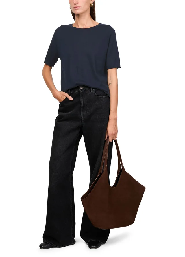 LISA YANG Ari short sleeves cashmere t-shirt in Blue 100% cashmere, photo 6 of 6 from 24S (US)