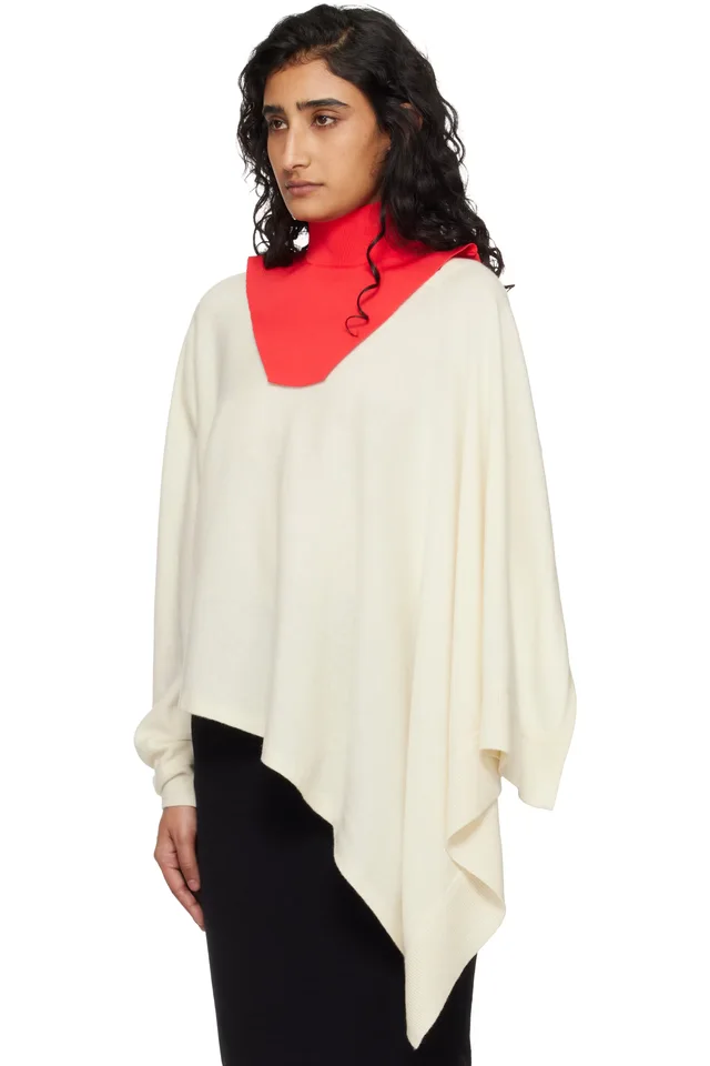 Jil Sander Red Knit Large Bib Dickey, photo 4 of 5 from SSENSE