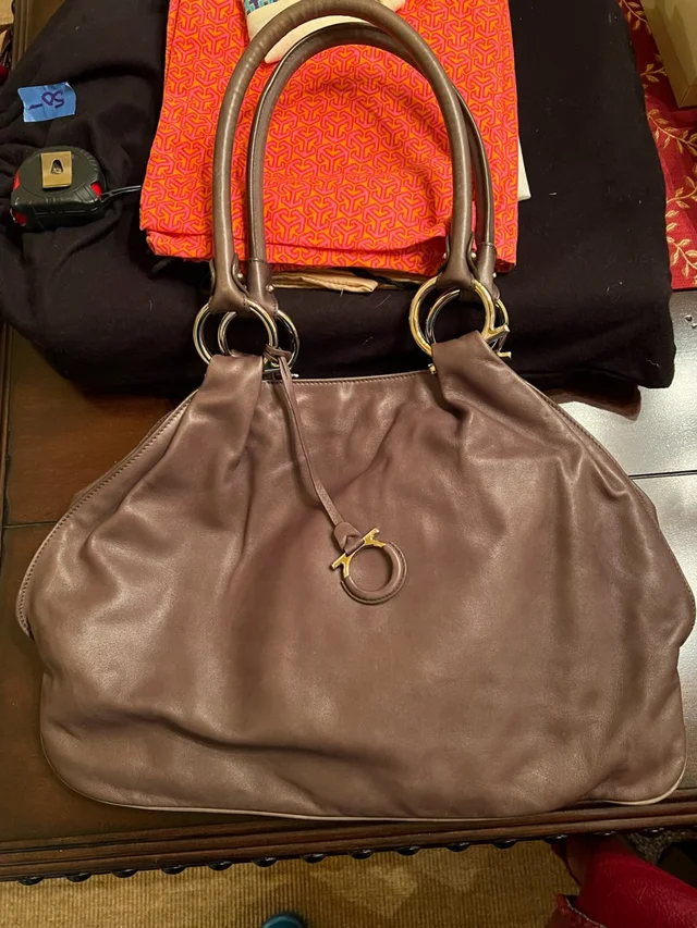 Ferragamo Leather Shoulder Bag in brown|red Leather from Poshmark