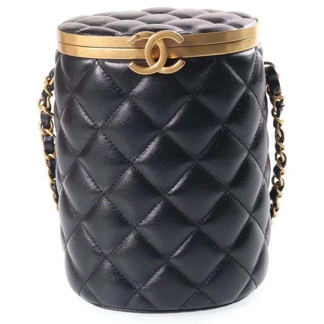 Chanel Quilted Box Vanity Bag Black in Black from The Reluxe