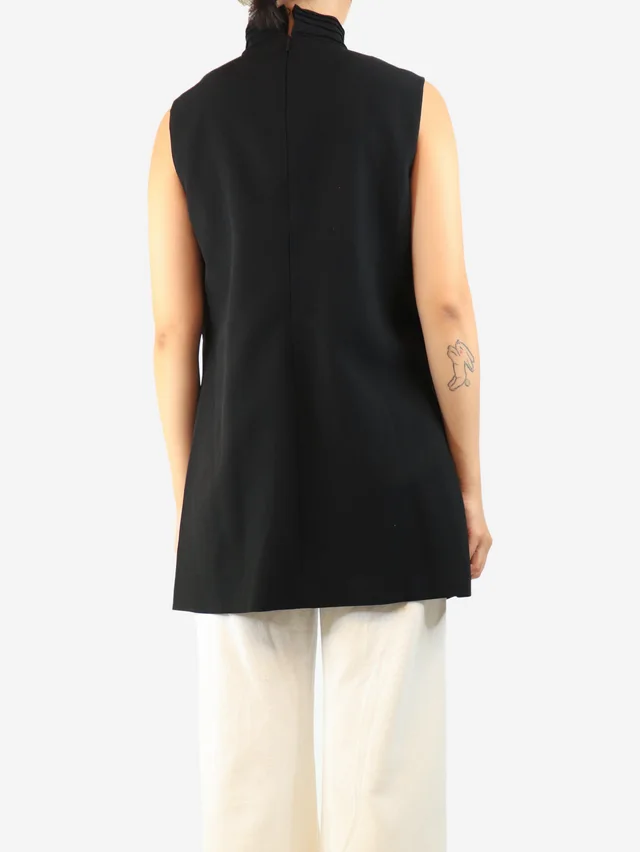 Loro Piana Black sleeveless high neck top - size UK 12 in Black Wool from Sign of the Times, photo 2 of 2