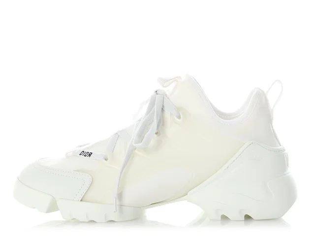 Dior White D-Connect Sneakers in White Leather from Ann's Fabulous Finds