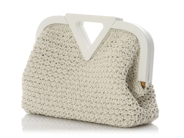 Bottega Veneta White Rubber Crochet The Point Bag in White Woven leather from Ann's Fabulous Finds, photo 3 of 9