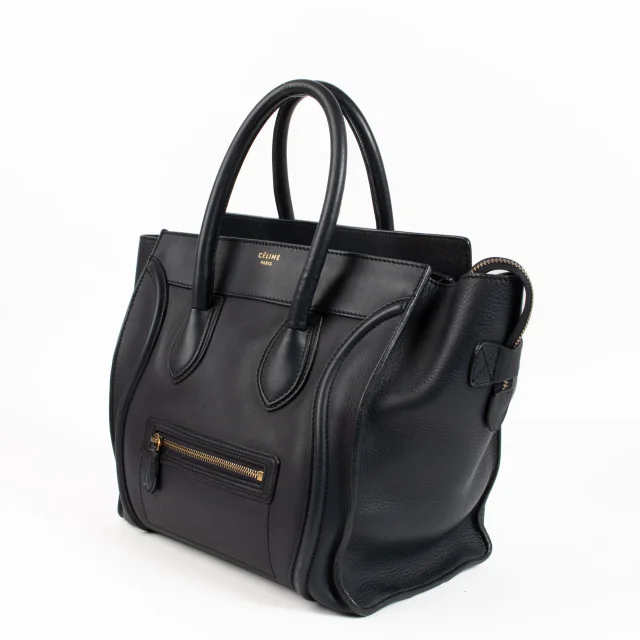 Celine Blue Leather Luggage Mini Tote Bag in Blue Leather from Labellov, photo 3 of 8