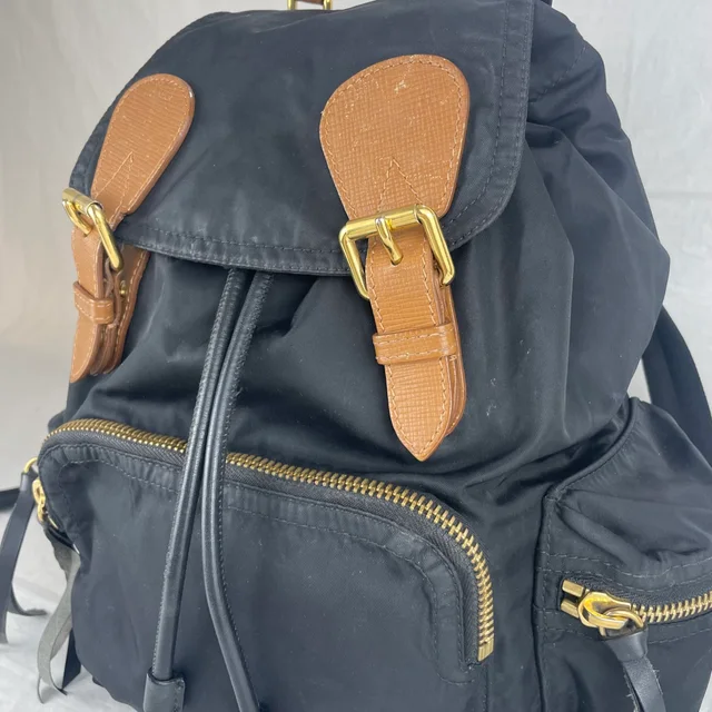 Burberry Nylon Rucksack Backpack in Leather, Metal, Nylon from Reowned, photo 4 of 16