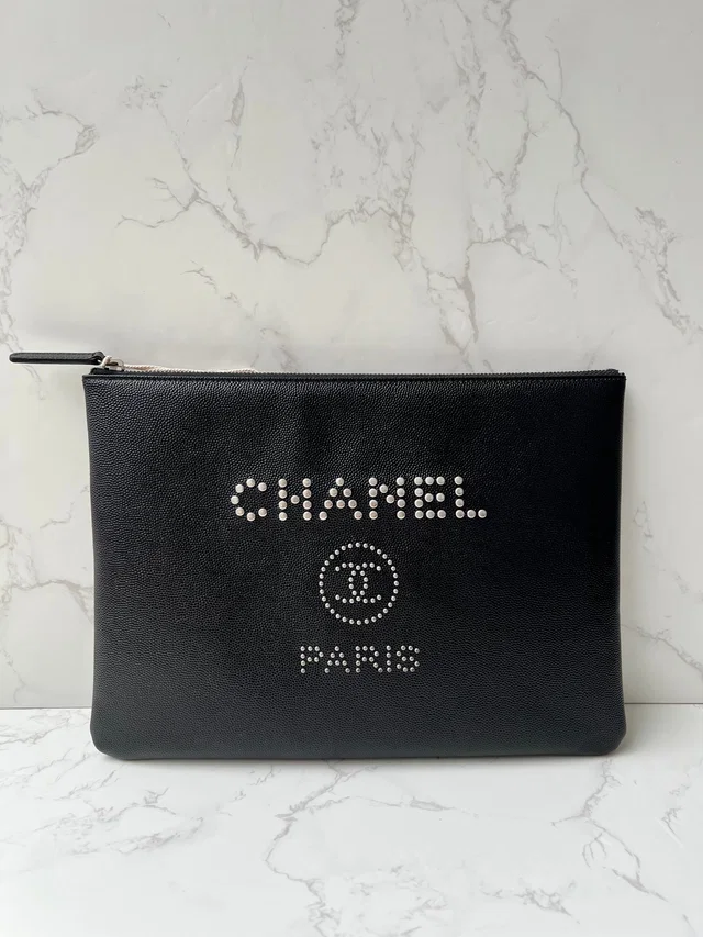 Chanel Deauville O Case Caviar Medium Black RHW #25 New Comes with Box, Dustbag and Authenticity Card in Black Caviar leather from Luxury Promise